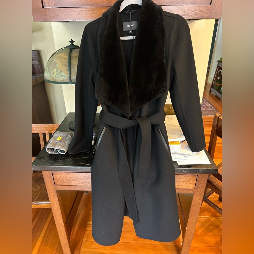 Mackage Black Coat with Plush Collar